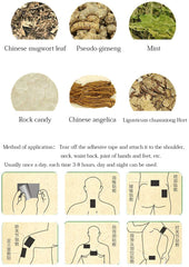 Patch applied to neck and shoulder for pain relief