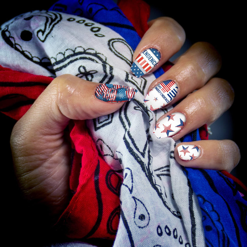 TailaiMei stars and stripes nail wraps for vibrant nail art