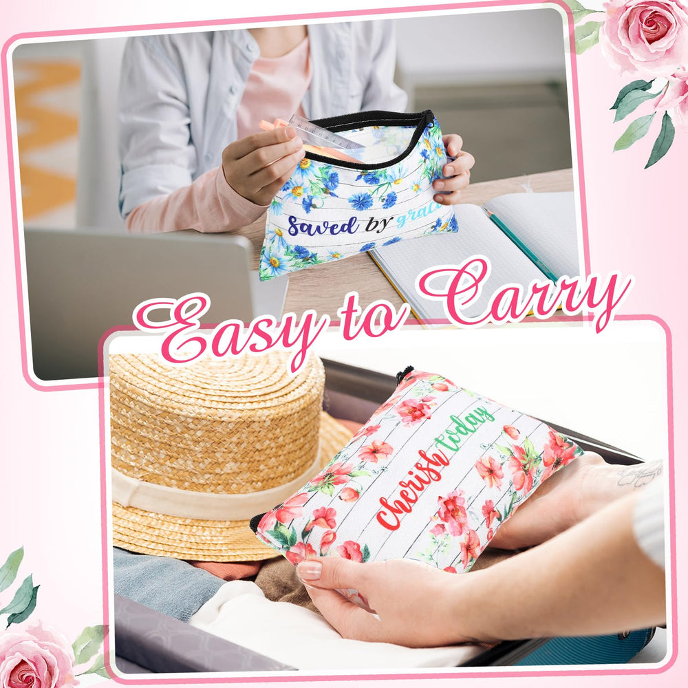 Talltalk compact cosmetic pouch perfect for travel, fits in backpacks or purses.