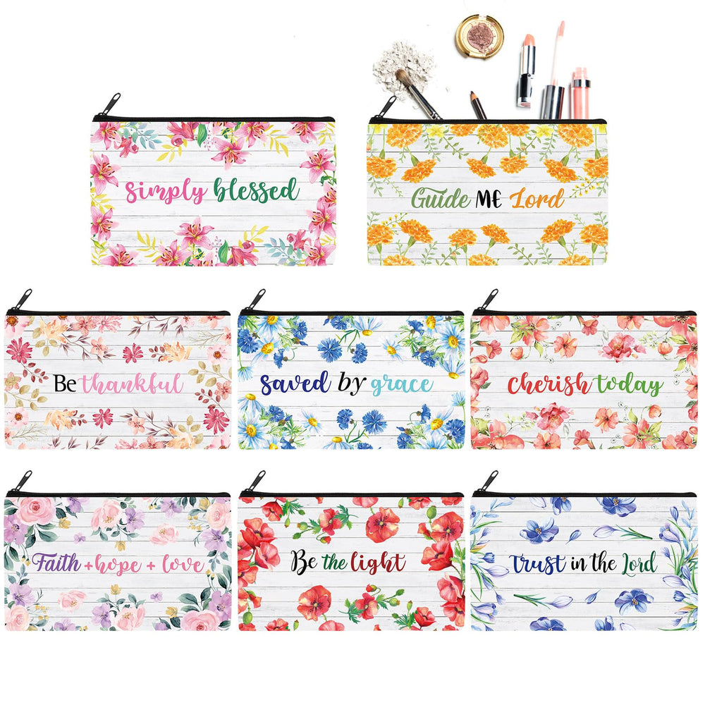 Talltalk floral Bible pouch set with vibrant patterns for daily cosmetics on the go.