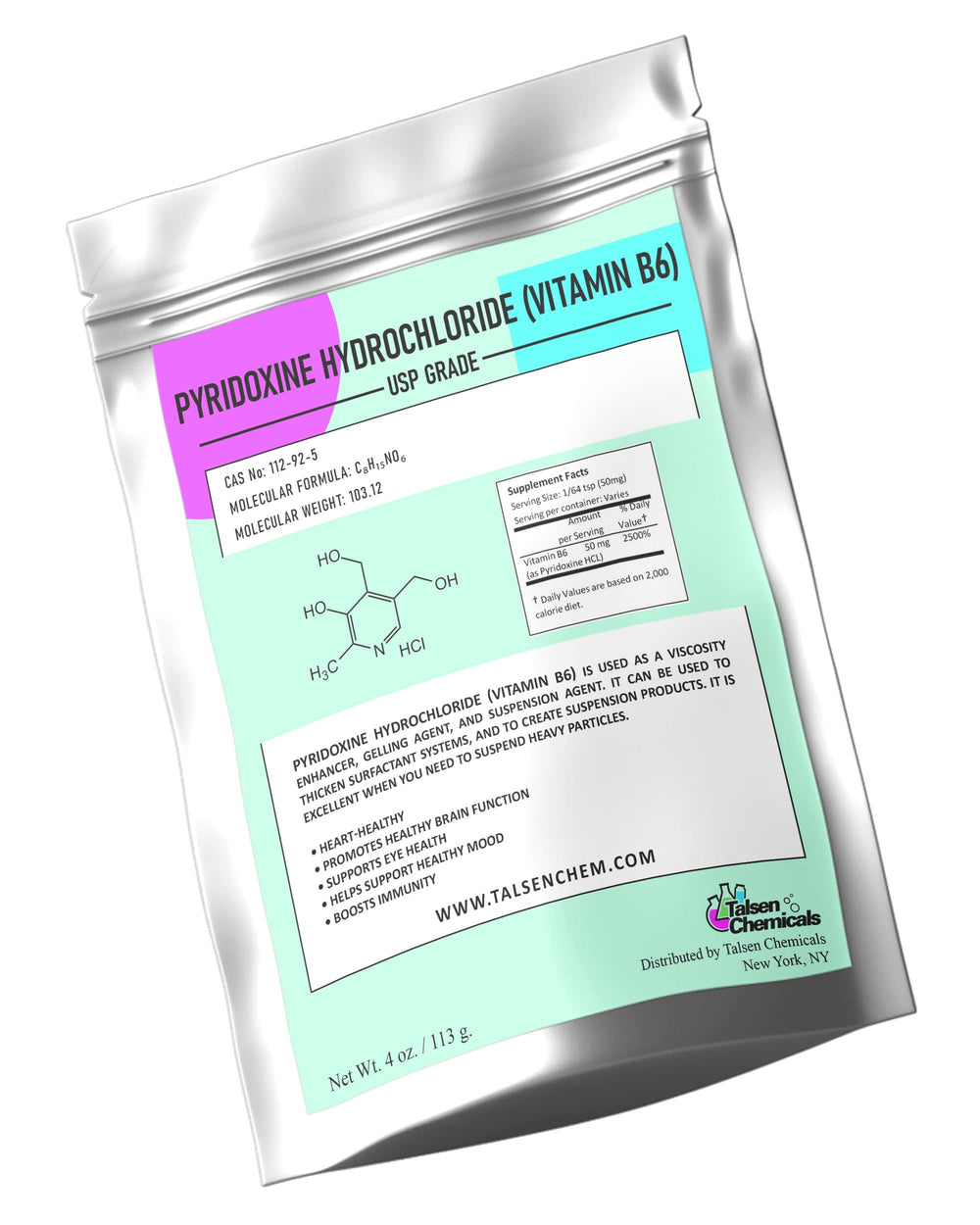 Vitamin B6 (Pyridoxine) powder for dietary supplement