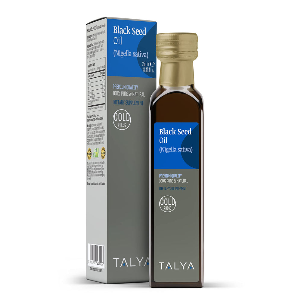 TALYA Black Seed Oil bottle with label