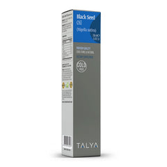 Non-GMO TALYA black seed oil in glass bottle
