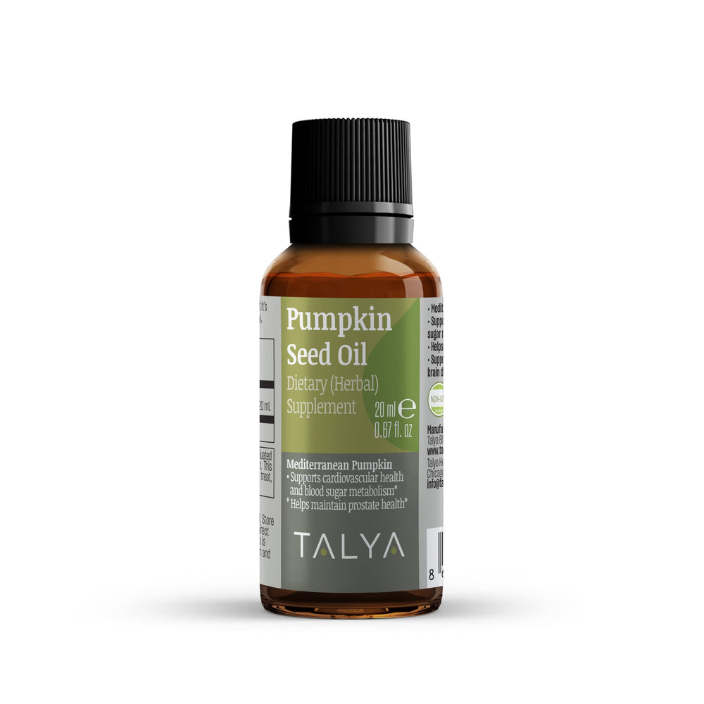TALYA Pumpkin Seed Oil bottle – natural oil for skin hydration and hair care.