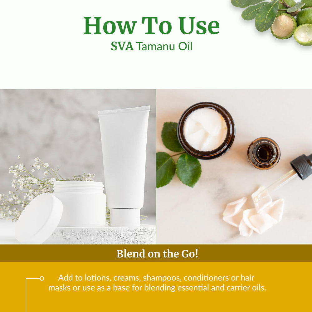 Tamanu oil moisturizing the skin
