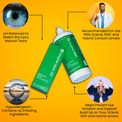 Deposits being removed from a contact lens with Tangible Clean