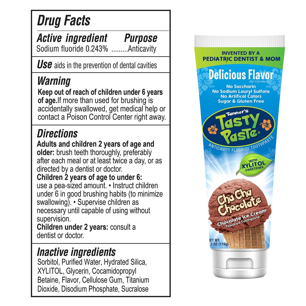 Cha Cha Chocolate toothpaste packaging