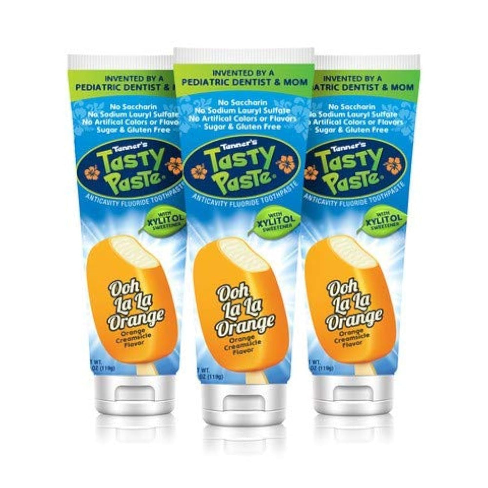 Tanner's Tasty Paste Ooh La La Orange toothpaste for kids