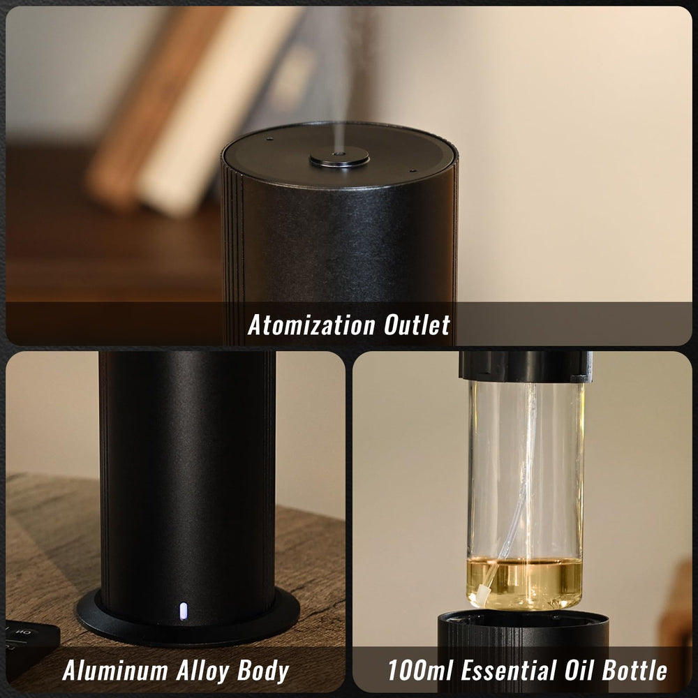 TANOXI aluminum diffuser silhouette on a modern shelf.