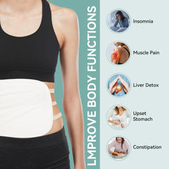 Close-up of six adjustable straps on Taoscare Castor Oil Pack Wrap for secure fit