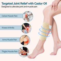 Castor oil pack wrap covering elbow area