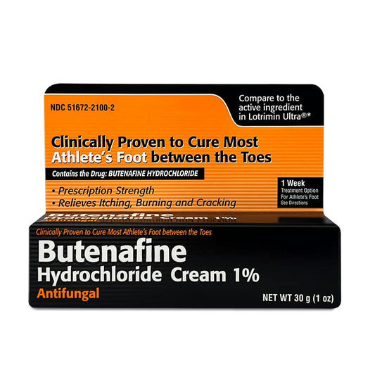 TARO Butenafine cream tube for easy application on toe infections.