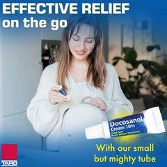 TARO Cold Sore Treatment label detail explains docosanol 10% active ingredient.