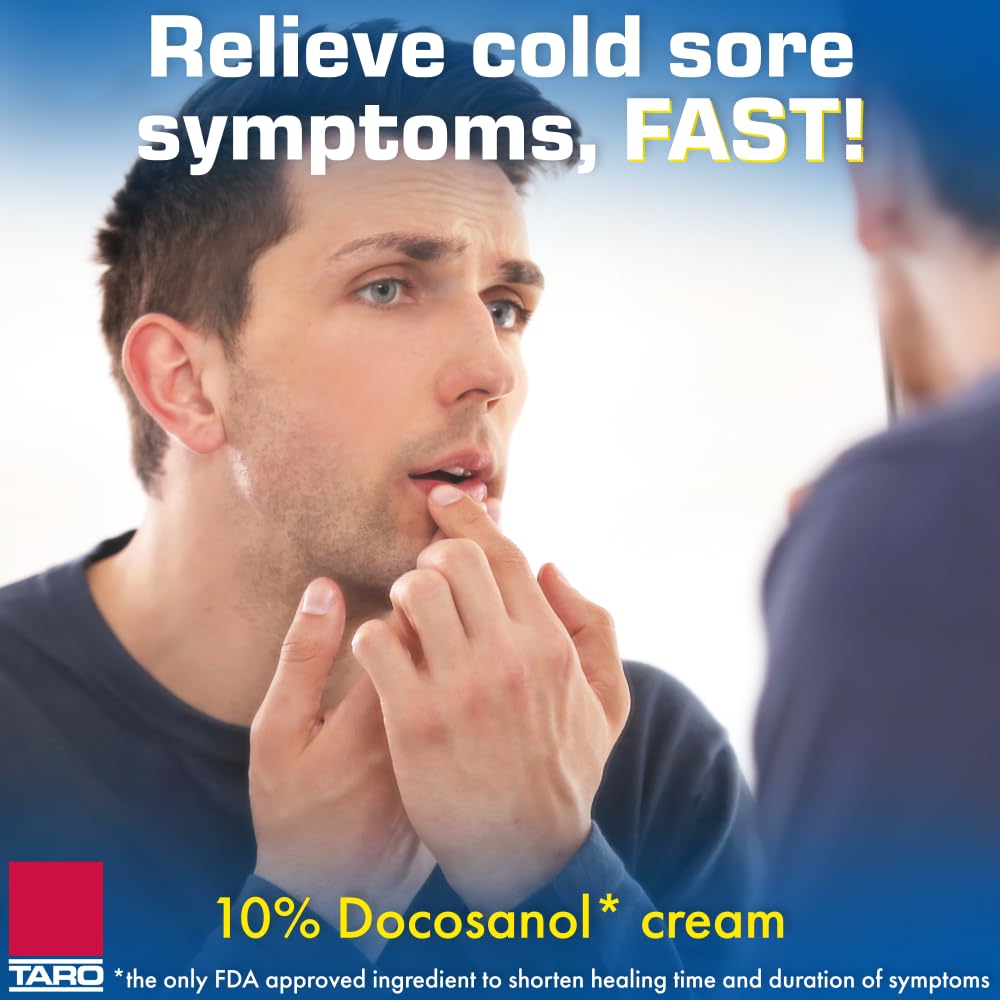 TARO Cold Sore Treatment on the go use highlights handy travel and school scenarios.