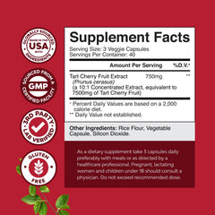 750mg tart cherry capsules per serving