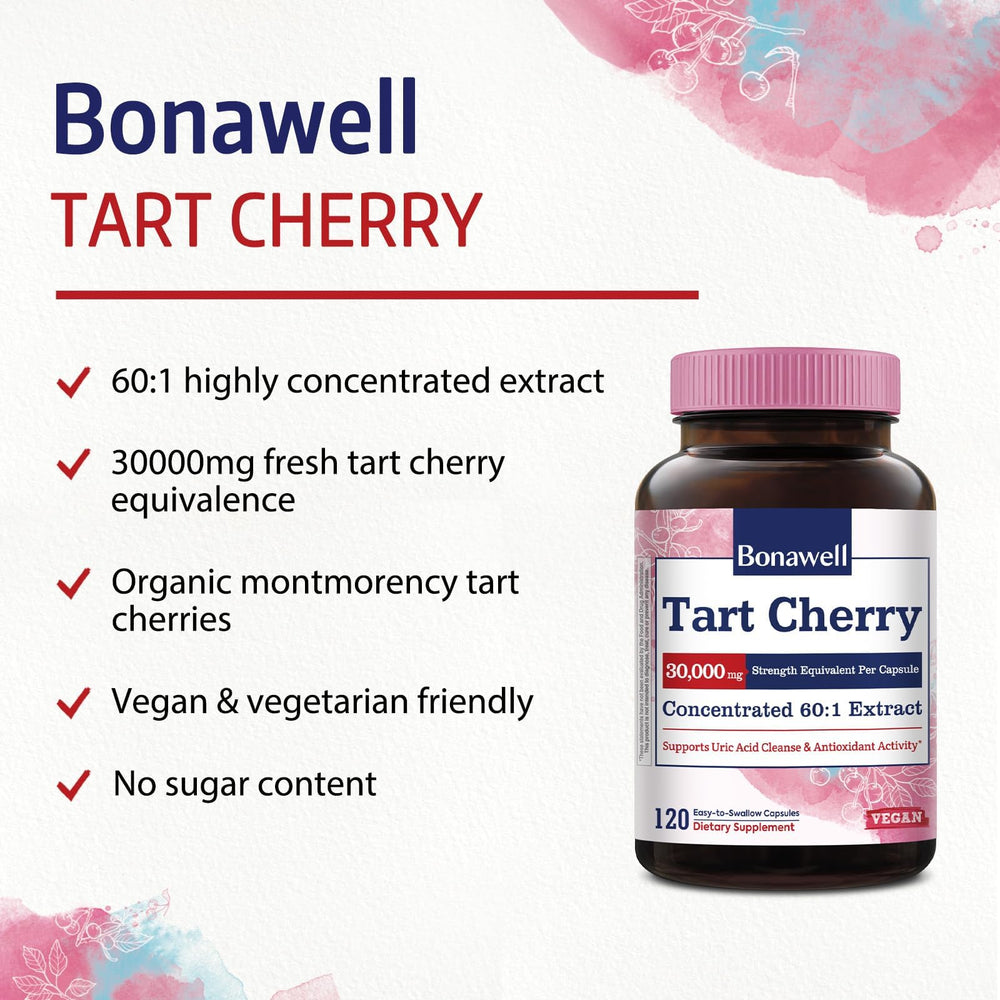 Tart cherry capsules for uric acid cleansing