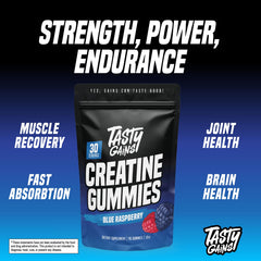TASTY GAINS Creatine Gummies in use after gym for energy and recovery.