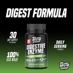 Digestive enzyme blend ingredients: Amylase, Protease, Lipase, Cellulase, Hemicellulase