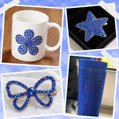 Tatiwoo navy blue jelly rhinestones close-up with sparkling coating.