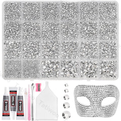 Tatiwoo 20000pcs silver flatback rhinestones for sparkling DIY projects