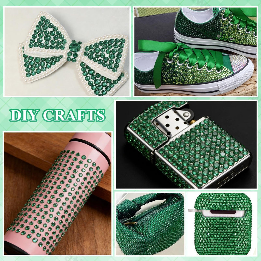 Tatiwoo emerald rhinestones on tumblers for glittering DIY drinkware
