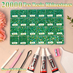 Tatiwoo 2mm dark green jelly rhinestones for delicate detail accents