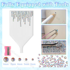 Tatiwoo flatback rhinestones on fabric with easy adhesion.