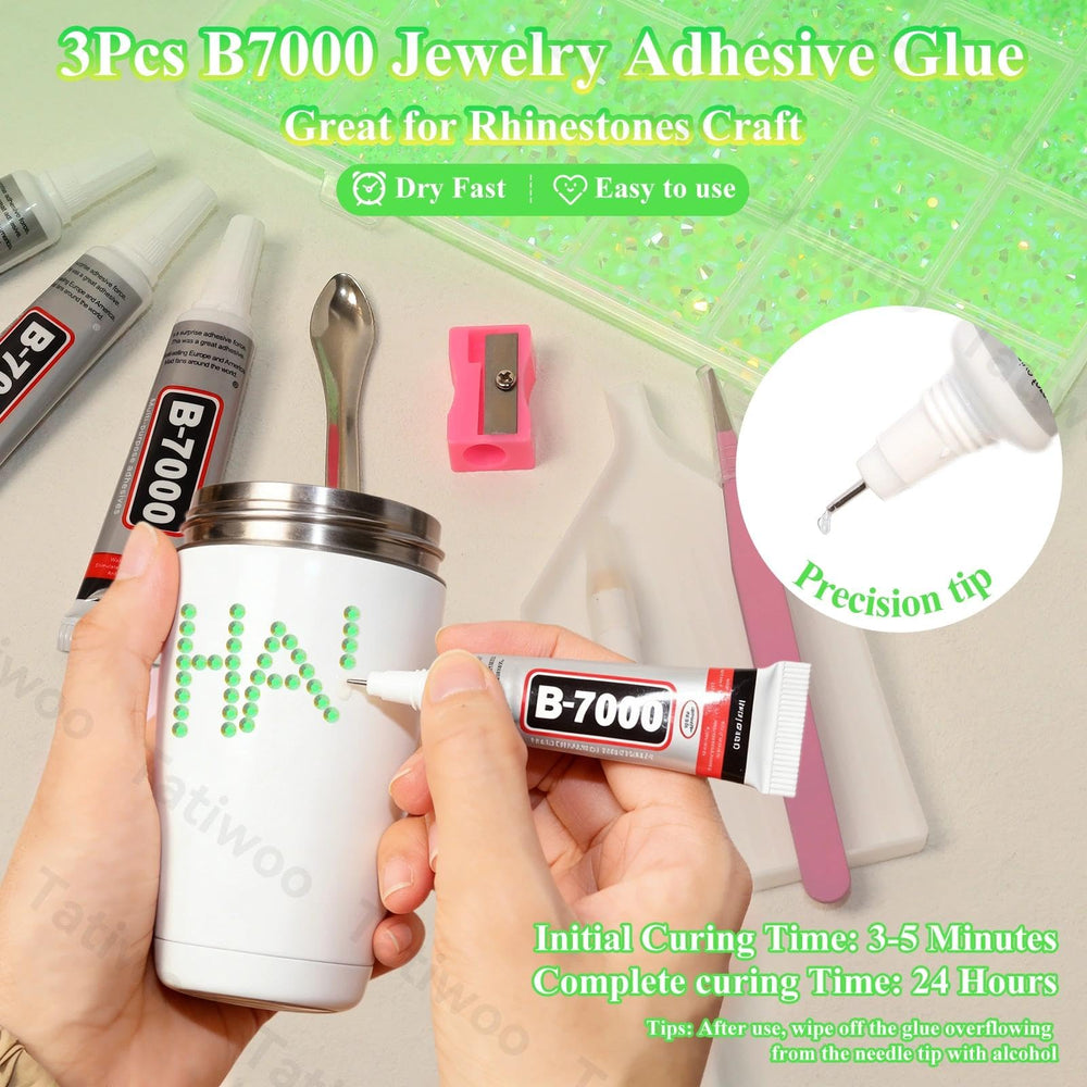 Tatiwoo green bedazzling kit for garments, tumblers, and phone cases