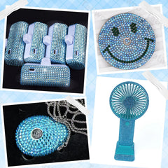 Tatiwoo light blue crystal-coated flatback rhinestones for precise crafting.