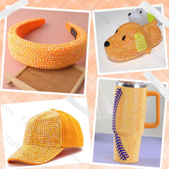 Tatiwoo light orange jelly resin rhinestones 2-6mm enable sparkling details with easy adhesion