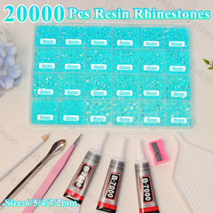 Tatiwoo sky blue AB rhinestones 2-6mm mix for precise detailing