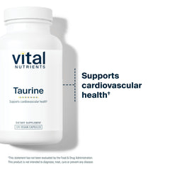 Clean vegan Taurine formula label showing gluten dairy soy free
