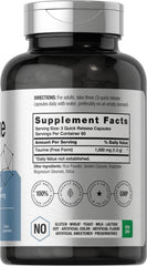 Nutrition label showing 1500 mg taurine per serving