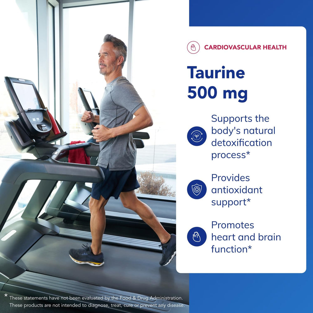 Nutrition facts for Taurine 500 mg supplement