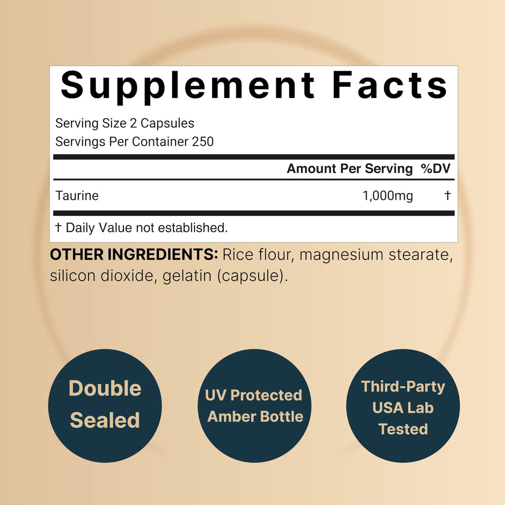 Illustration showing Taurine free-form, bioavailable form