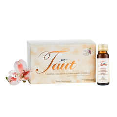 TAUT Liquid Collagen for Women packaging with eight bottles