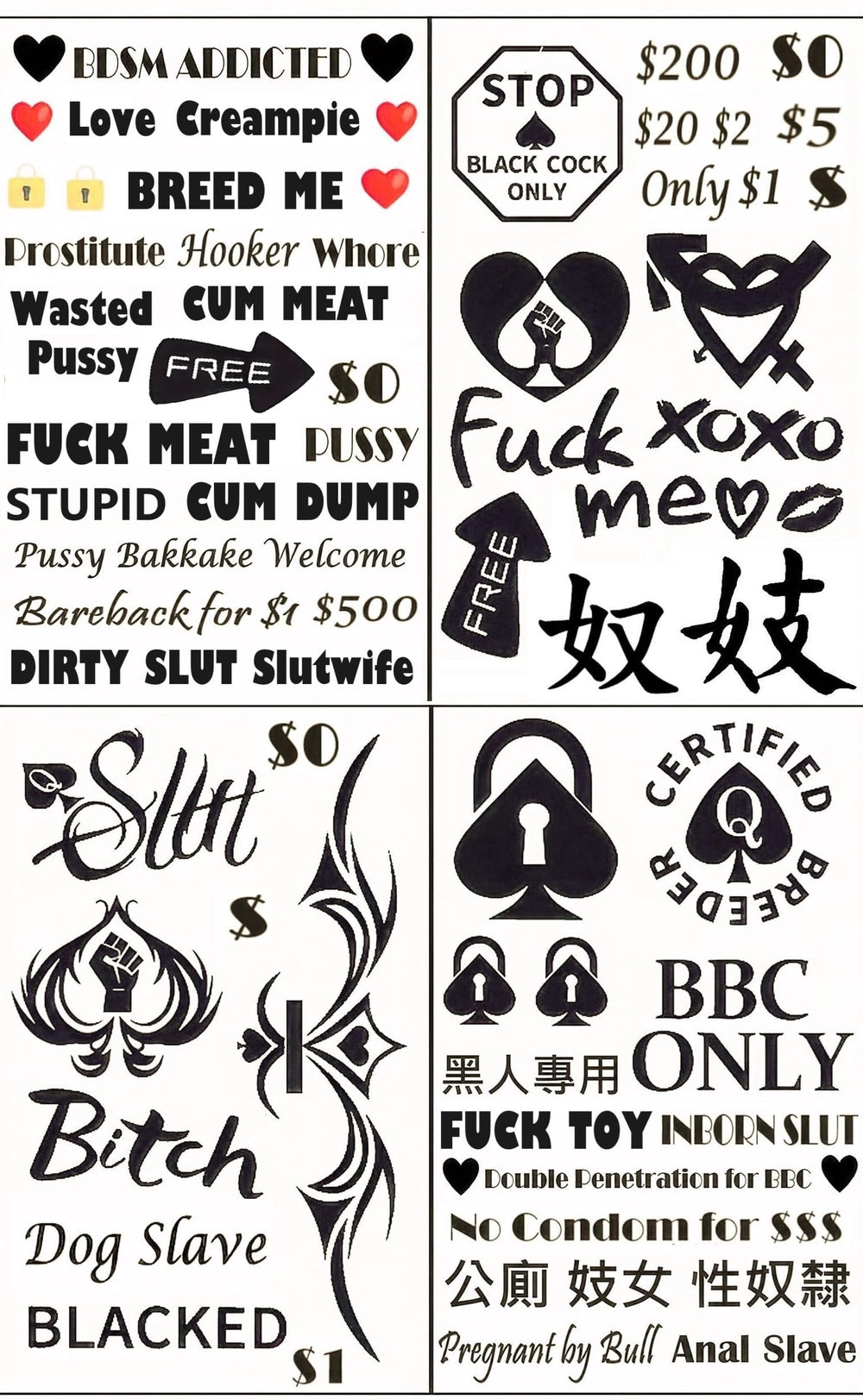 Tavens BBC Queen of Spades tattoo sheet 15x21cm ready for quick costume accents.