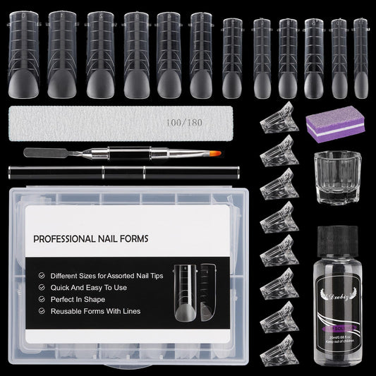 Tbestmax poly gel toenail kit dual forms for smooth DIY toe shapes.