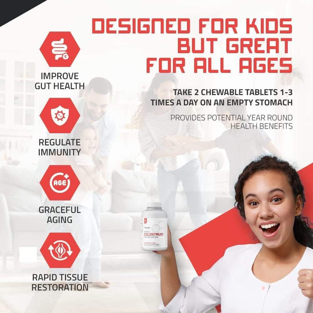 Tablets shown with serving suggestion for gut health and immunity