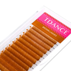 TDANCE brown lash extensions 0.03-0.15mm variety for lightweight natural-looking volume.