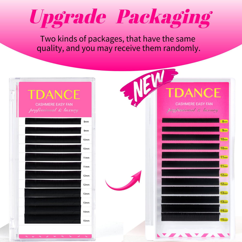 TDANCE cashmere easy fan lashes 0-03-cc-17mm row for precise pickup.
