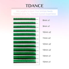 TDANCE pink colorful lashes tray, 0.07mm, 8-15mm, soft yet playful enhancement