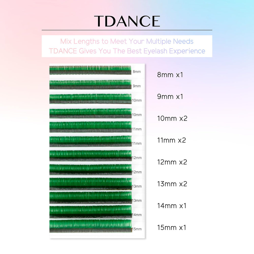 TDANCE colorful lashes tray pink close-up delivers soft color pops.