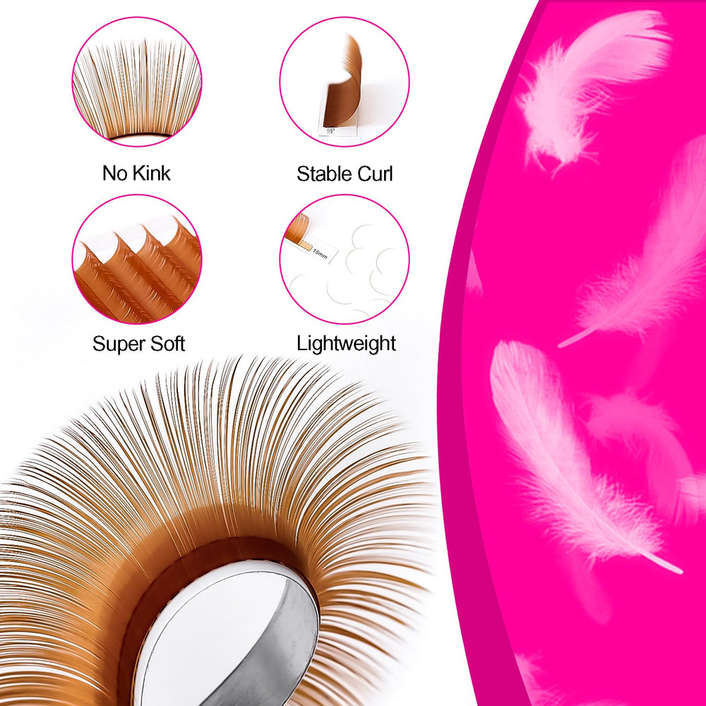 TDANCE Korean PBT color lashes offering mink-like softness with durable tint.