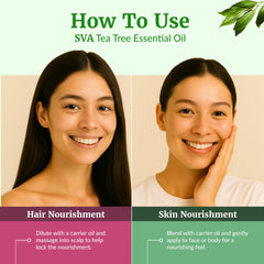 Skin care: tea tree oil on face
