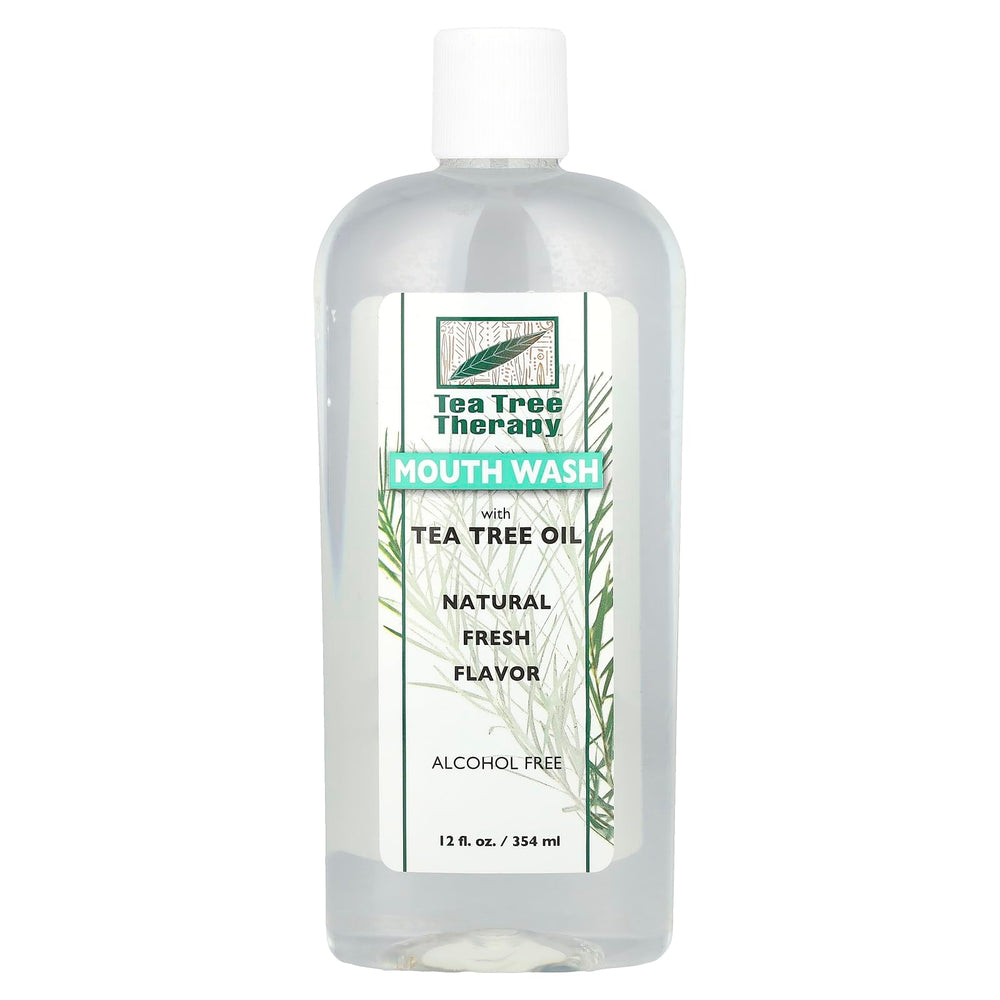 Tea Tree Therapy Mouthwash bottle front view, 12 oz