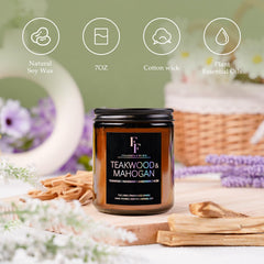 Aromatherapy ambiance created by Teakwood & Mahogany candle