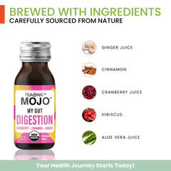 Ingredients: lemon, ginger, and cranberries in TEAONIC Mojo
