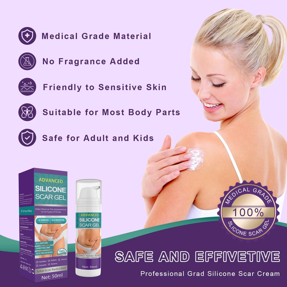 Tearich scar gel applied to skin for scar care and moisture