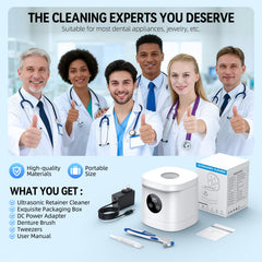 Retainer, denture, braces, and jewelry cleaning with this unit